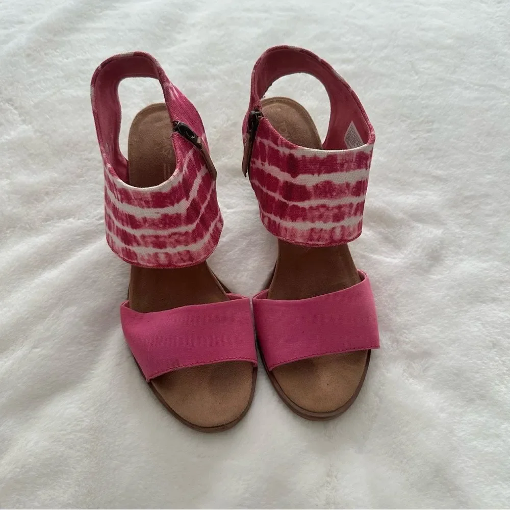 TOMS Majorca Cutout Sandal Fuscia Rose Women’s Size 12